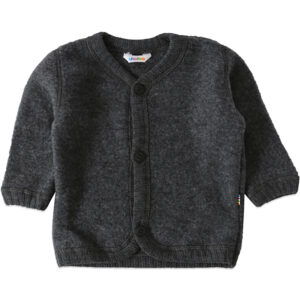 Grå uld fleece cardigan (60 cm) - Joha