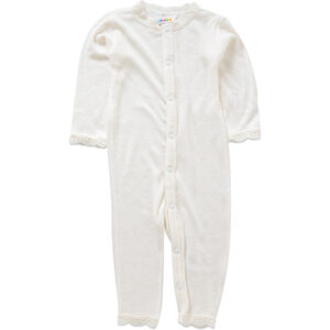 Offwhite uld/silke heldragt (60 cm) - Joha