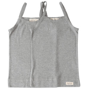 2 pak gråmelange rib undertrøje (10 år/140 cm) - MarMar