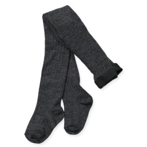 Dark grey melange uld strømpebukser (110 cm) - Mp Denmark