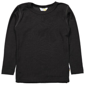 Sort uld/silke bluse (100 cm) - Joha