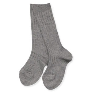 Grå melange rib knæstrømper (0-3 mdr) - Cóndor