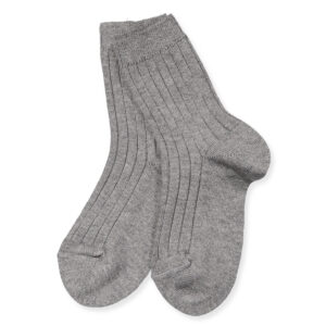 Grå melange rib strømper (0-3 mdr) - Cóndor
