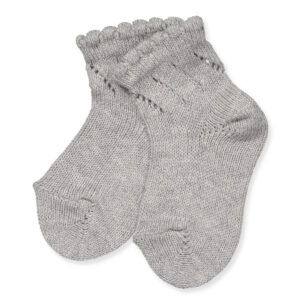 Grå strømper med hulmønster (0-3 mdr (000)) - Cóndor