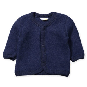 Blå uld fleece cardigan  (60 cm) - Joha