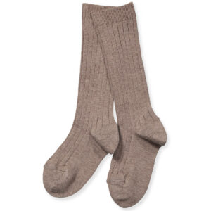 Mocca rib knæstrømper (0-3 mdr (000)) - Cóndor