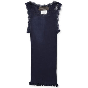 Navy silke top (4 år/104 cm) - Rosemunde