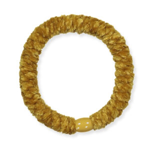 Kknekki velvet hårelastik - mustard (One size) - Bon Dep