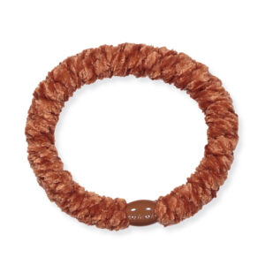 Kknekki velvet hårelastik - teracotta (One size) - Bon Dep