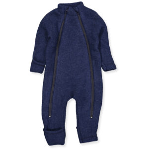 Blå uld fleece heldragt (50 cm) - Joha