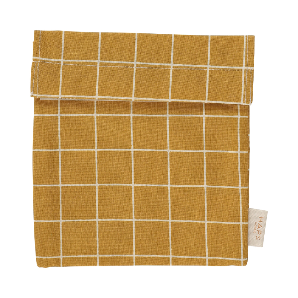 5ecf94263440120191121_104838_1574329718.3539_Sandwich-bag-Mustard-check Genanvendelig sandwich pose - 16x16 cm (One size) - Haps Nordic