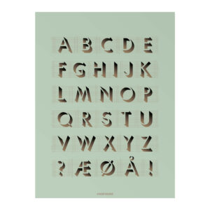 ABC mint plakat - 30x40 cm (One size) - Vissevasse