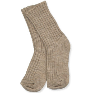 Sand melange uld strømper (27-30) - Joha