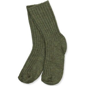 Moss melange uld strømper (27-30) - Joha