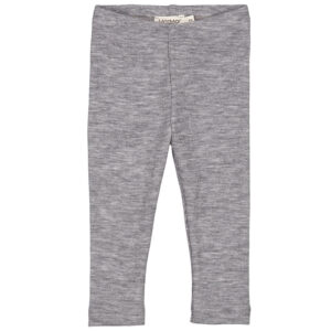Grey melange uld rib leggings (3 mdr/62 cm) - MarMar