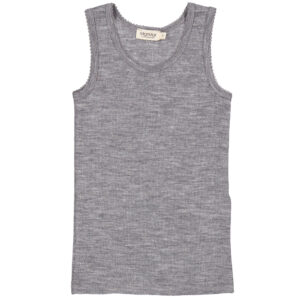 Grey melange uld rib undertrøje (5 år/110 cm) - MarMar