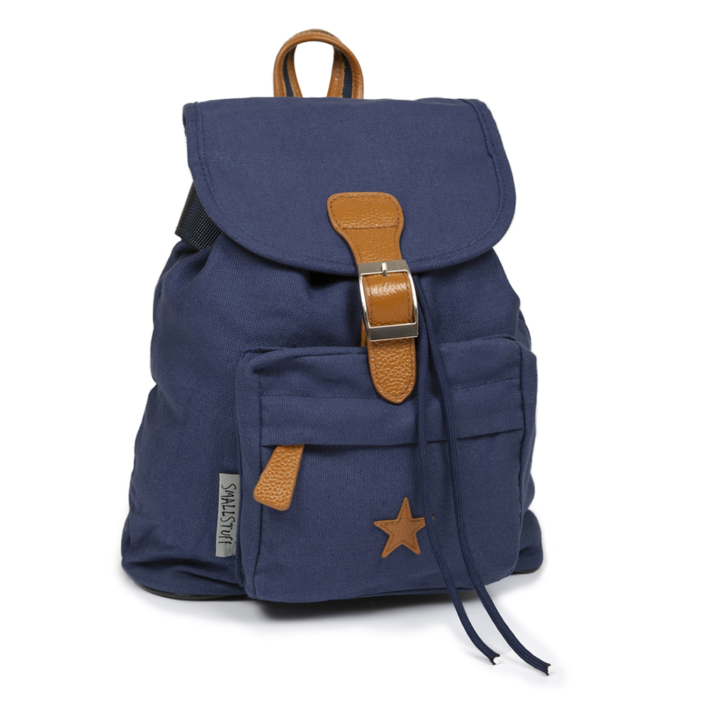 617131c8cce2582100-04_Baggy_Backpack_Navy_w._natural_leather_star Navy rygsæk (One size) - Smallstuff