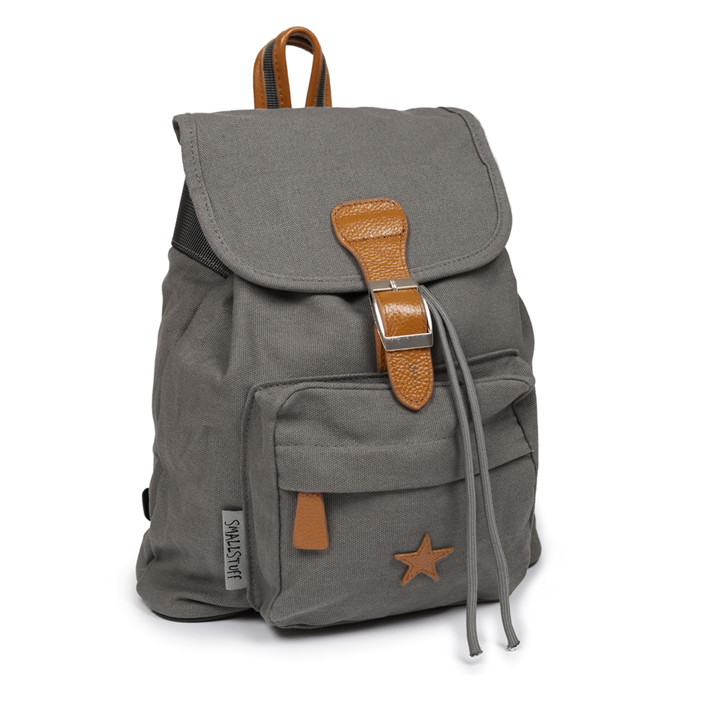 617131d2e79c382100-05_Baggy_Backpack_Grey_w._naural_leather_star Grey rygsæk (One size) - Smallstuff