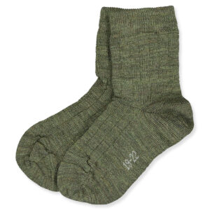 Moss melange uld strømper (27-30) - Joha