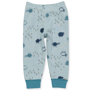 Blå uld/bomuld leggings (60 cm) - Joha