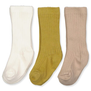 3 pak Elove rib knæstrømper (50-56 cm) - Lil' Atelier