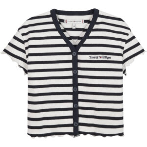 Stribet rib t-shirt (8 år/128 cm) - Tommy Hilfiger