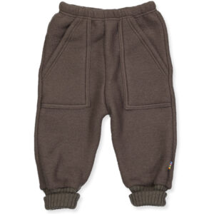 Mørkebrun merino uld fleece bukser (60 cm) - Joha
