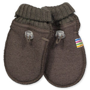 Mørkebrun merino uld fleece vanter (80 cm) - Joha
