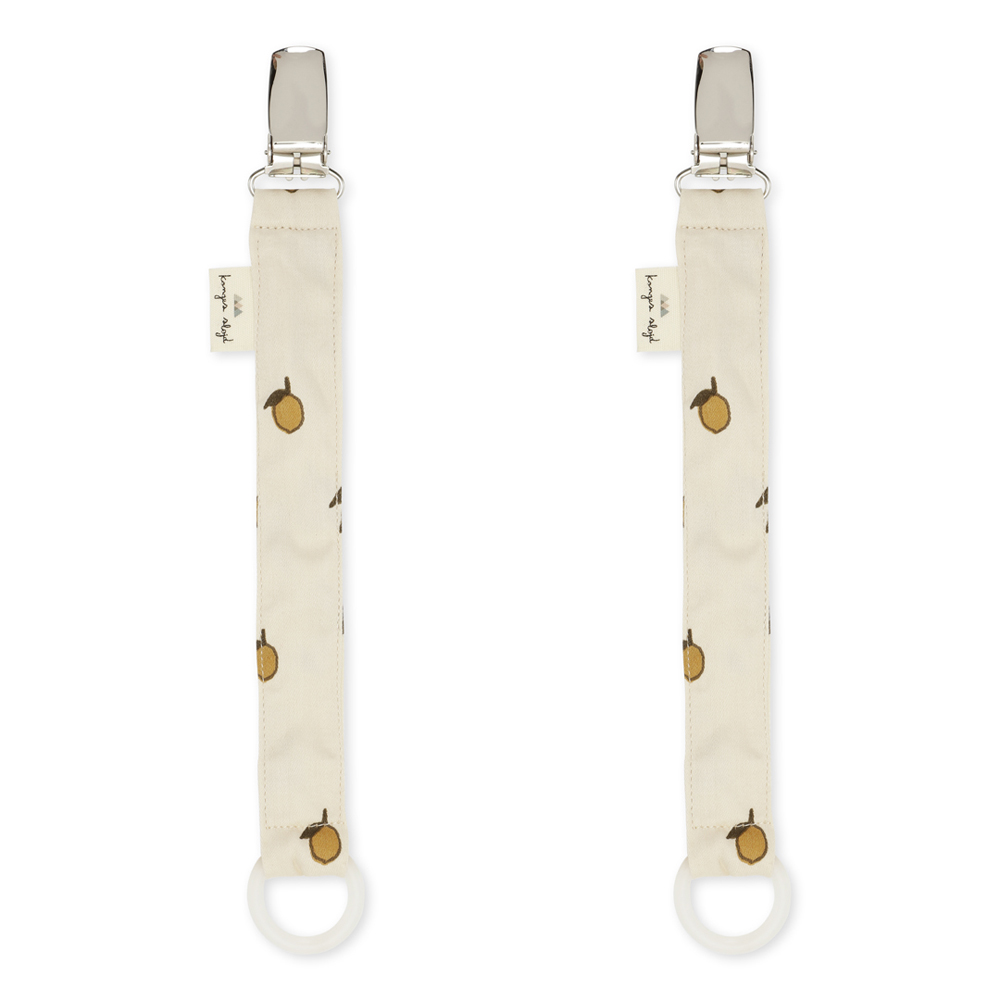 64a3fd228e7b9KS5504_-_2_PACK_PACIFIER_STRAP_-_LEMON_-_Extra_0 2 pak Organic lemon suttesnore (One size) - Konges Sløjd