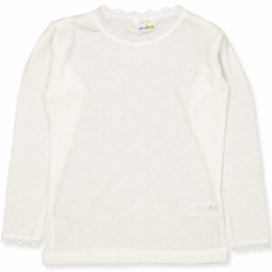 Offwhite uld/silke bluse (90 cm) - Joha