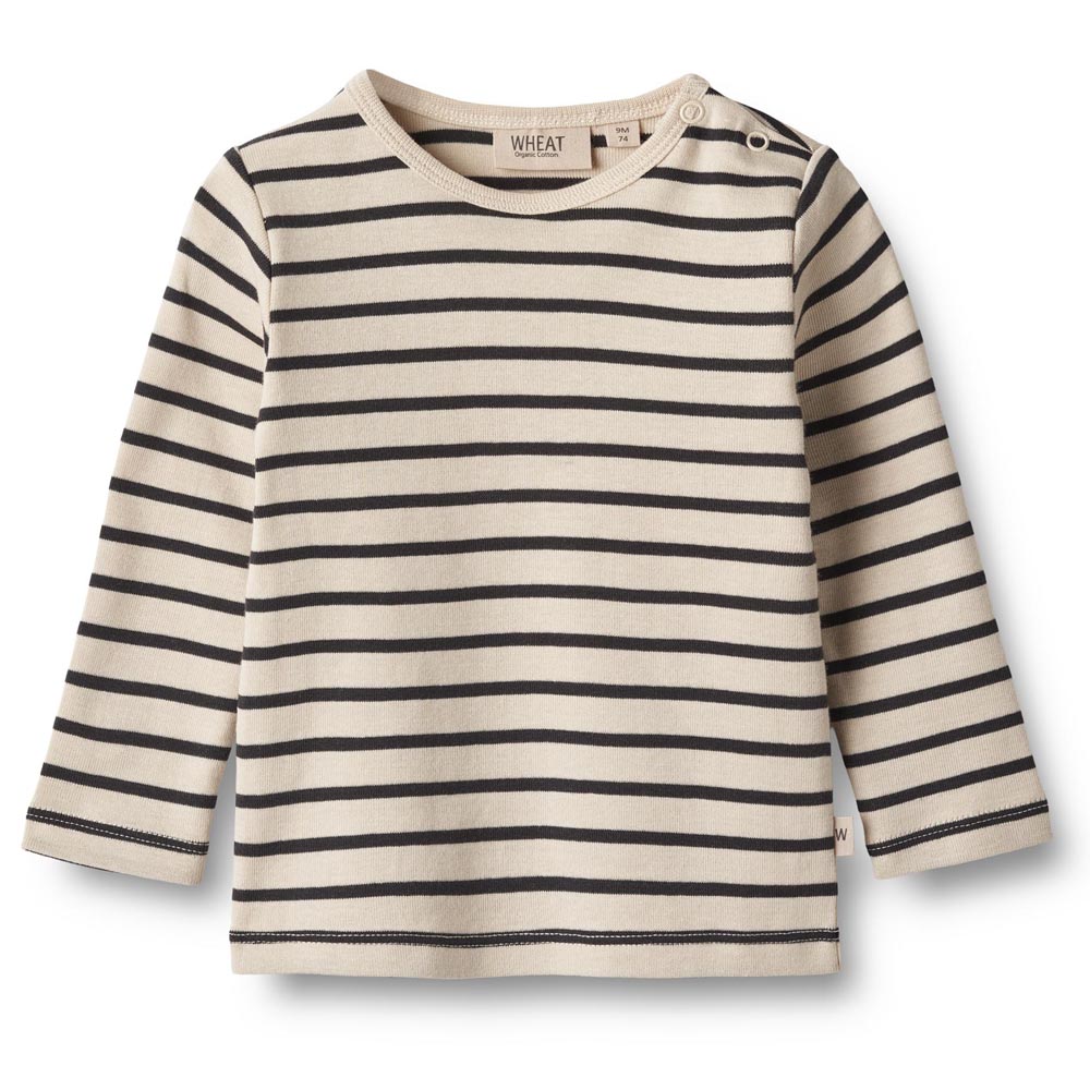 Organic Stig stribet bluse (18 mdr/86 cm) - Wheat