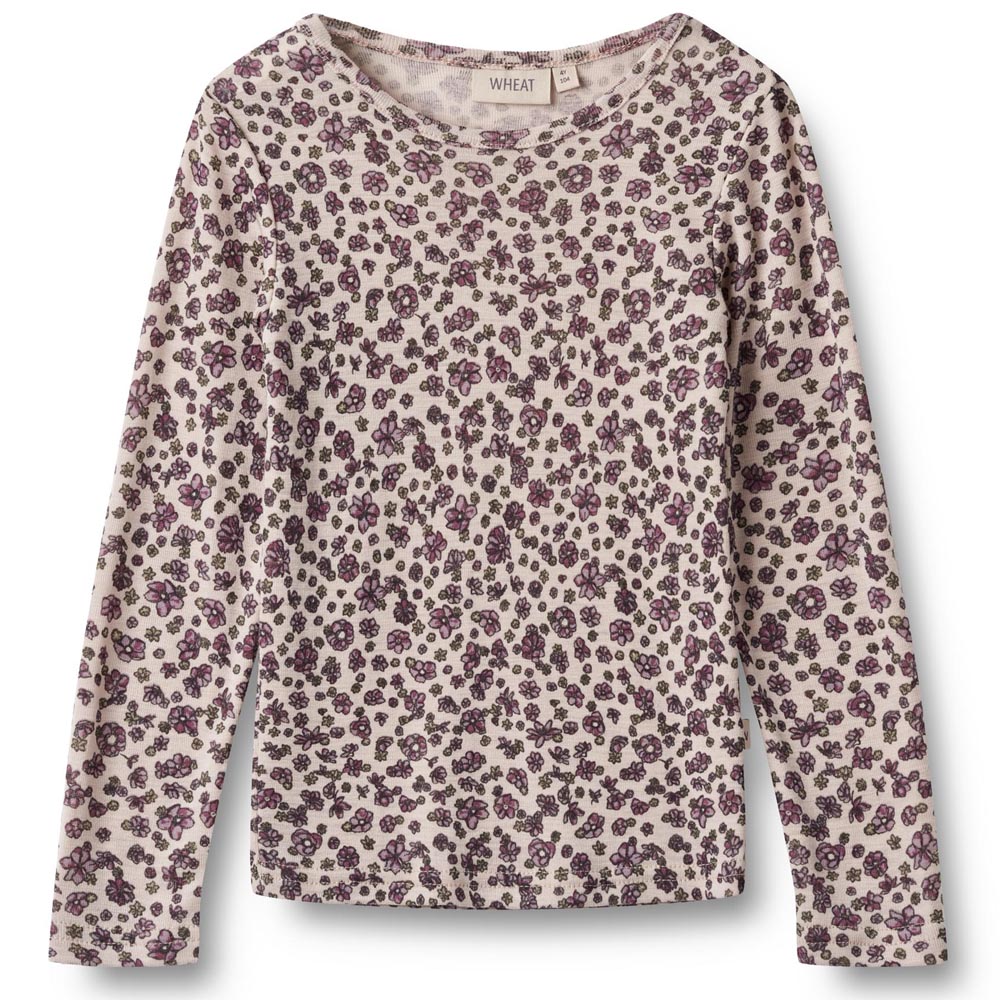66681b9c15ab02153k-780_-_Wool_T-Shirt_L-S_Alfie_-_1114_autumn_flowers_-_Main Alfie Merinould bluse (5 år/110 cm) - Wheat