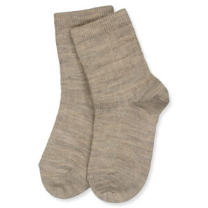 Light brown melange uldstrømper (19-21) - Mp Denmark