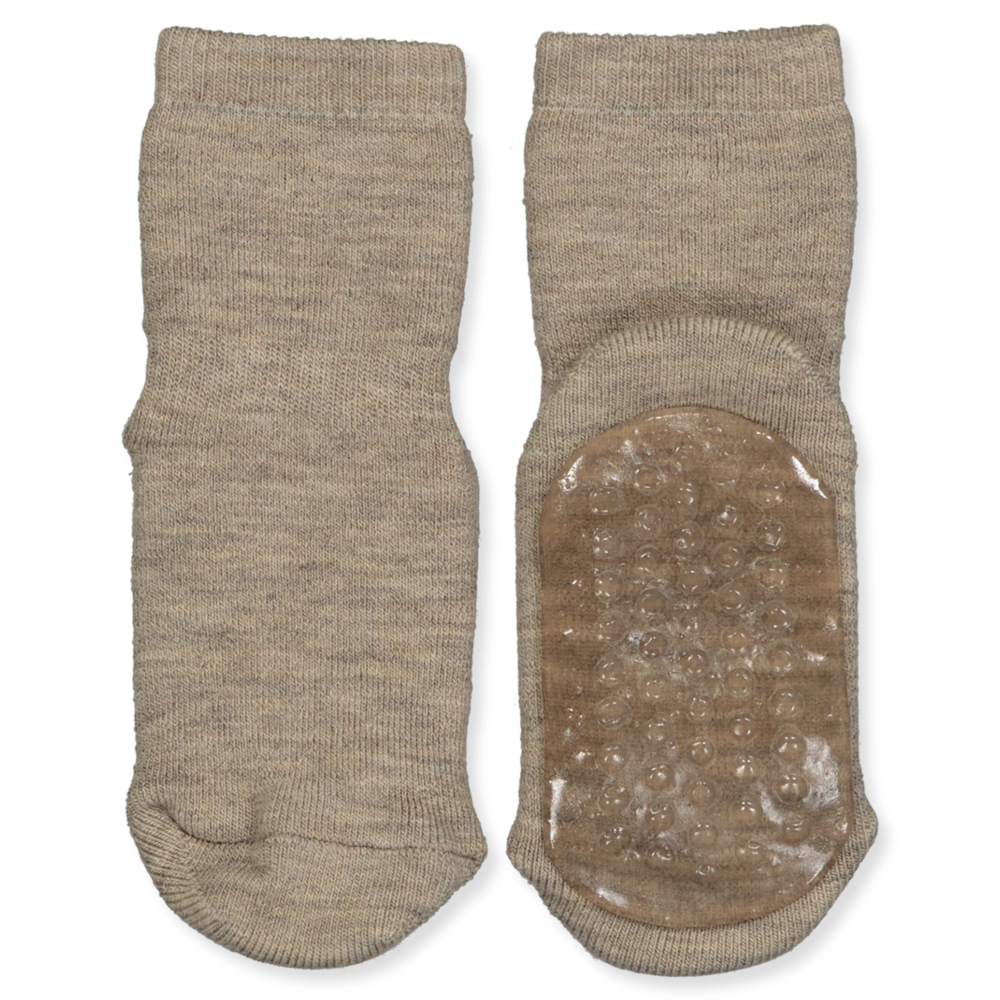 66baf7ee376b87951-489_-2_Front_website Light brown melange non-slip uldstrømper (22-24) - Mp Denmark