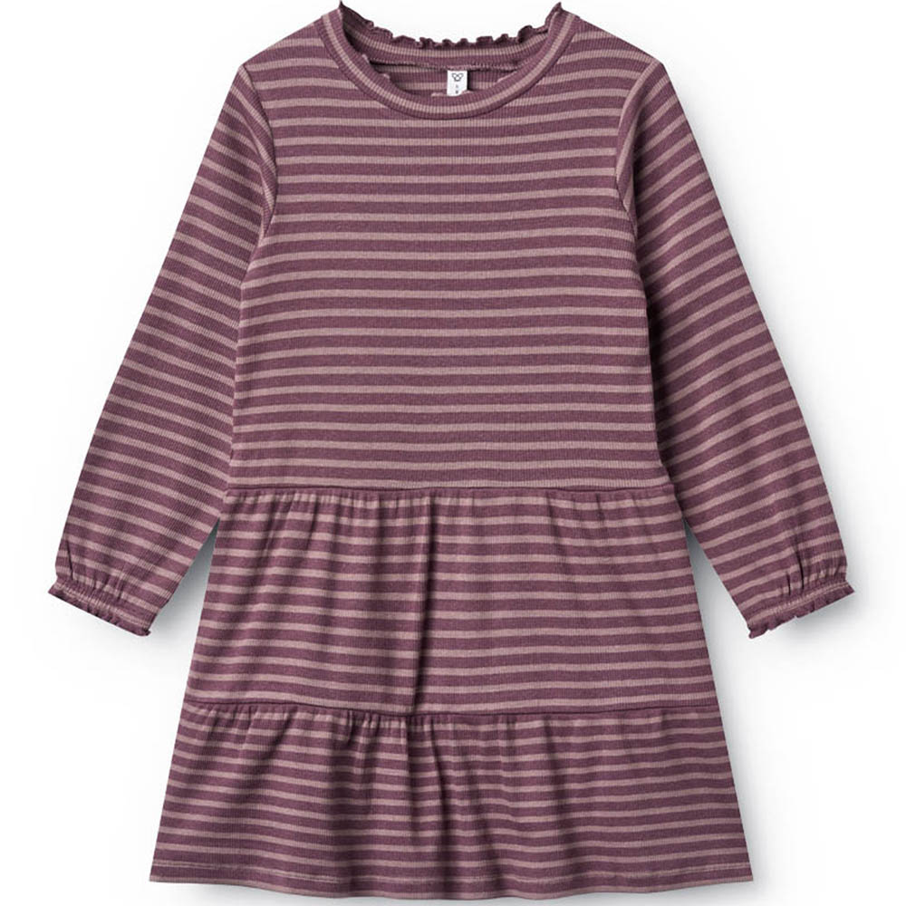 66e961cb7880f205-2024_Modena_Wine_Rose_Stripe Modena kjole - modal rib (2 år/92 cm) - House of Kids