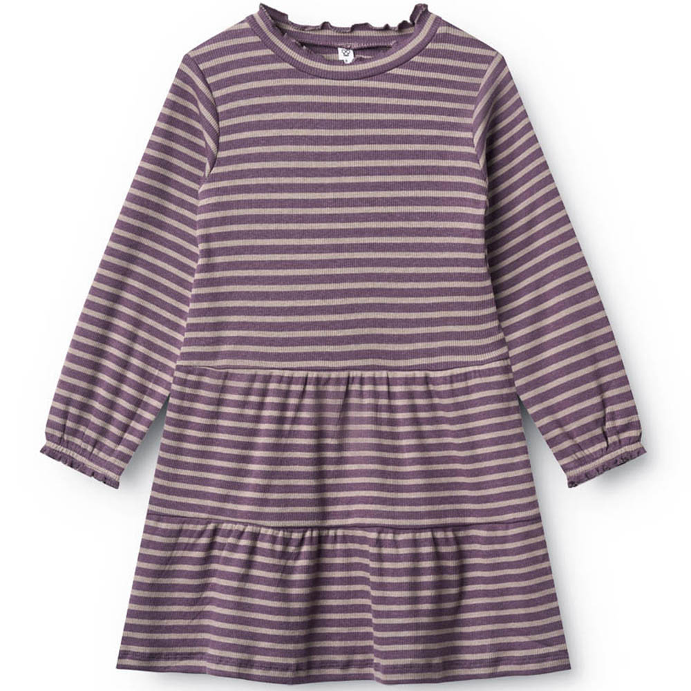 66e9633bc8ee6205-2024_Modena_Purple_Beige_Stripe Modena kjole - modal rib (2 år/92 cm) - House of Kids