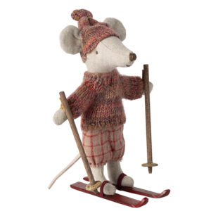 Vintermus med ski, storesøster (One size) - Maileg