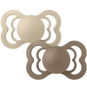 Bibs Supreme Sutter 2-pak - Naturgummi - Vanilla/Dark Oak - Bibs