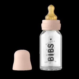 Bibs Sutteflaske Glas - Anti Kulik - 110 ml - Naturgummi - Blush - Bibs