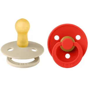 Bibs Sutter - Colour str. 2 - rund - 2-pak - Vanilla/Candy Apple - Bibs