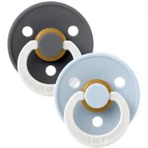 Bibs Sutter - Colour Glow str. 1 - rund - 2-pak Iron & Baby Blue - Bibs