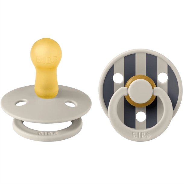 Bibs-Sutter-Studio-Colour-str-2-rund-2-pak-Sand-Mix Bibs Sutter - Studio Colour str. 2 - rund - 2-pak - Sand Mix - Bibs