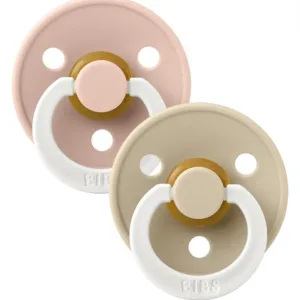 Bibs sutter - Colour Glow str. 1 - rund - 2-pak - Blush/Vanilla - Bibs