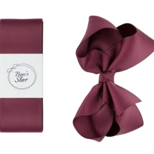 Bow's By Stær Dåbsbånd med sløjfe Bordeaux - Bow's by Stær