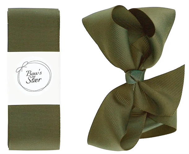 Bows-By-Staer-daabsbaand-groen-med-sloejfe-Moss Bow's By Stær dåbsbånd med sløjfe Moss - Bow's by Stær