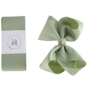 Bows By Stær dåbsbånd med sløjfe Støvet Grøn - Bow's by Stær