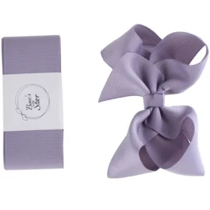 Bows By Stær dåbsbånd med sløjfe Støvet Lilla - Bow's by Stær