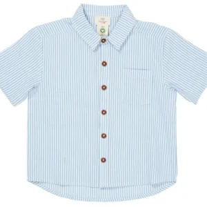 Copenhagen Colors Skjorte - Seersucker - Sky Blue m. Cream Stripe - Copenhagen Colors