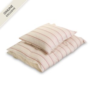Baby sengetøj GOTS (70x100 cm) - Balance stripes Rose mix - Filibabba