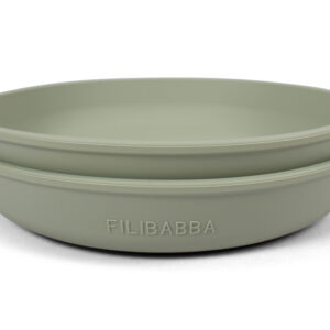 Silikone tallerken 2-pak - Green - Filibabba